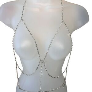 Silver Rhinestone Body Chain